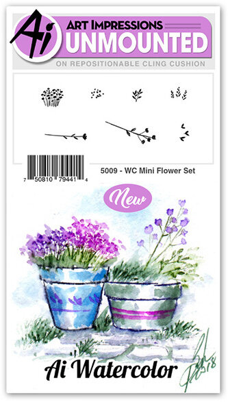 Watercolor Mini Flower Set - Cling Stamp