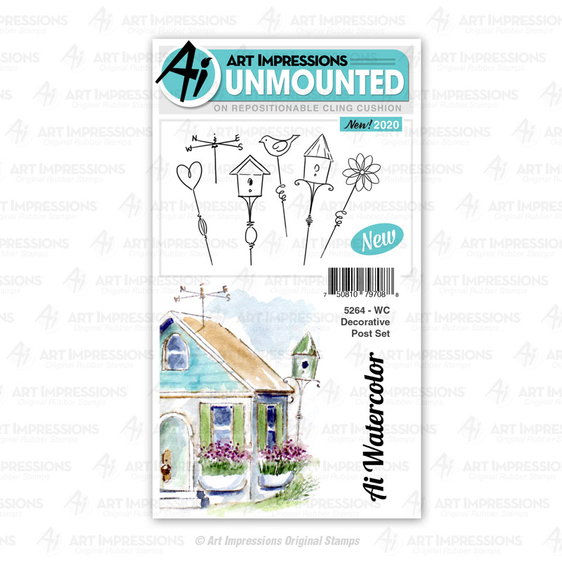 Watercolor Decorative Post Set - Clear Stamp