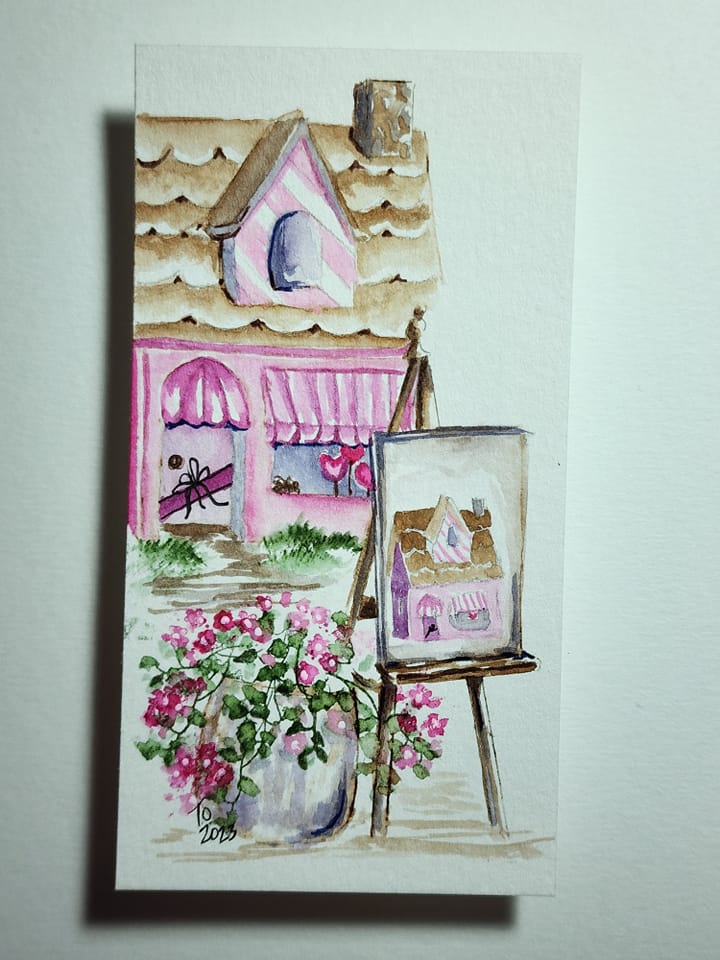 Cottage & Easel Set - Clear Stamp
