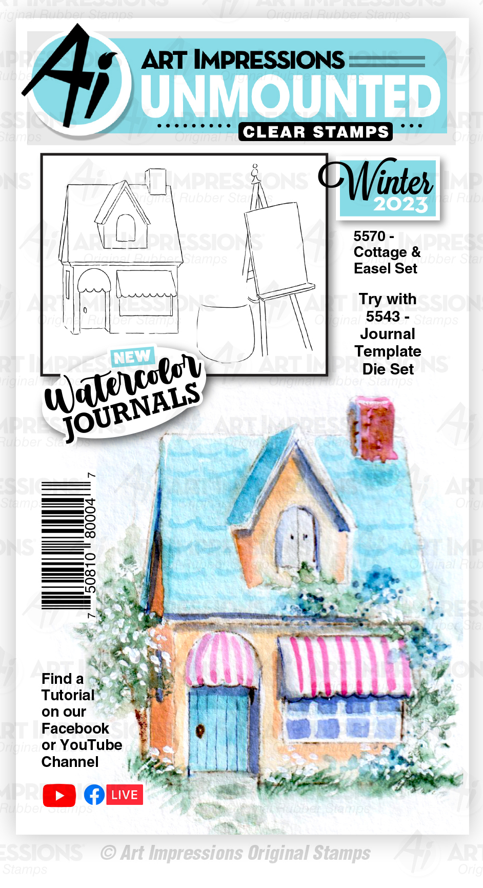 Cottage & Easel Set - Clear Stamp