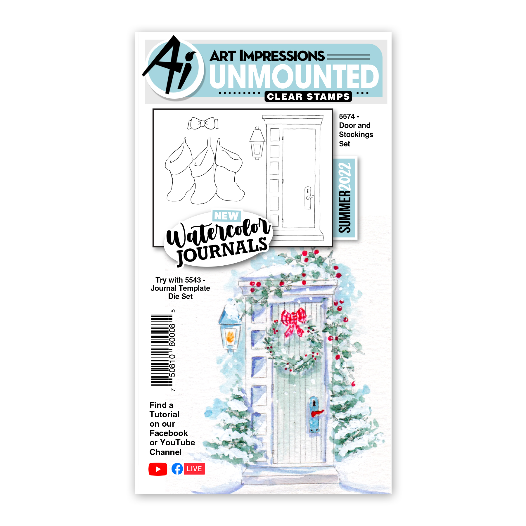 Door and Stockings Set - Christmas Clear Stamp