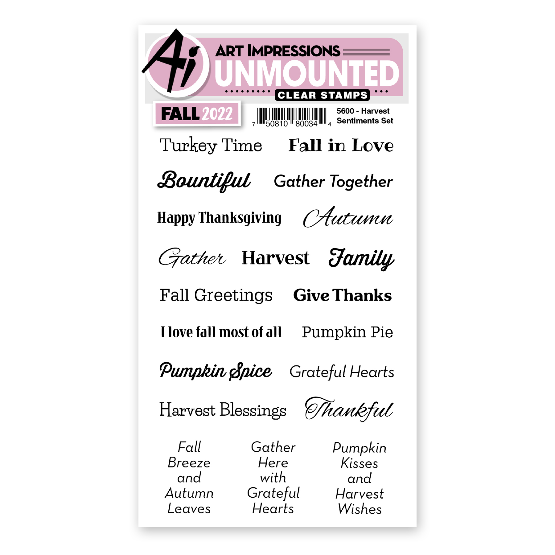 Harvest Sentiments - Clear Stamp