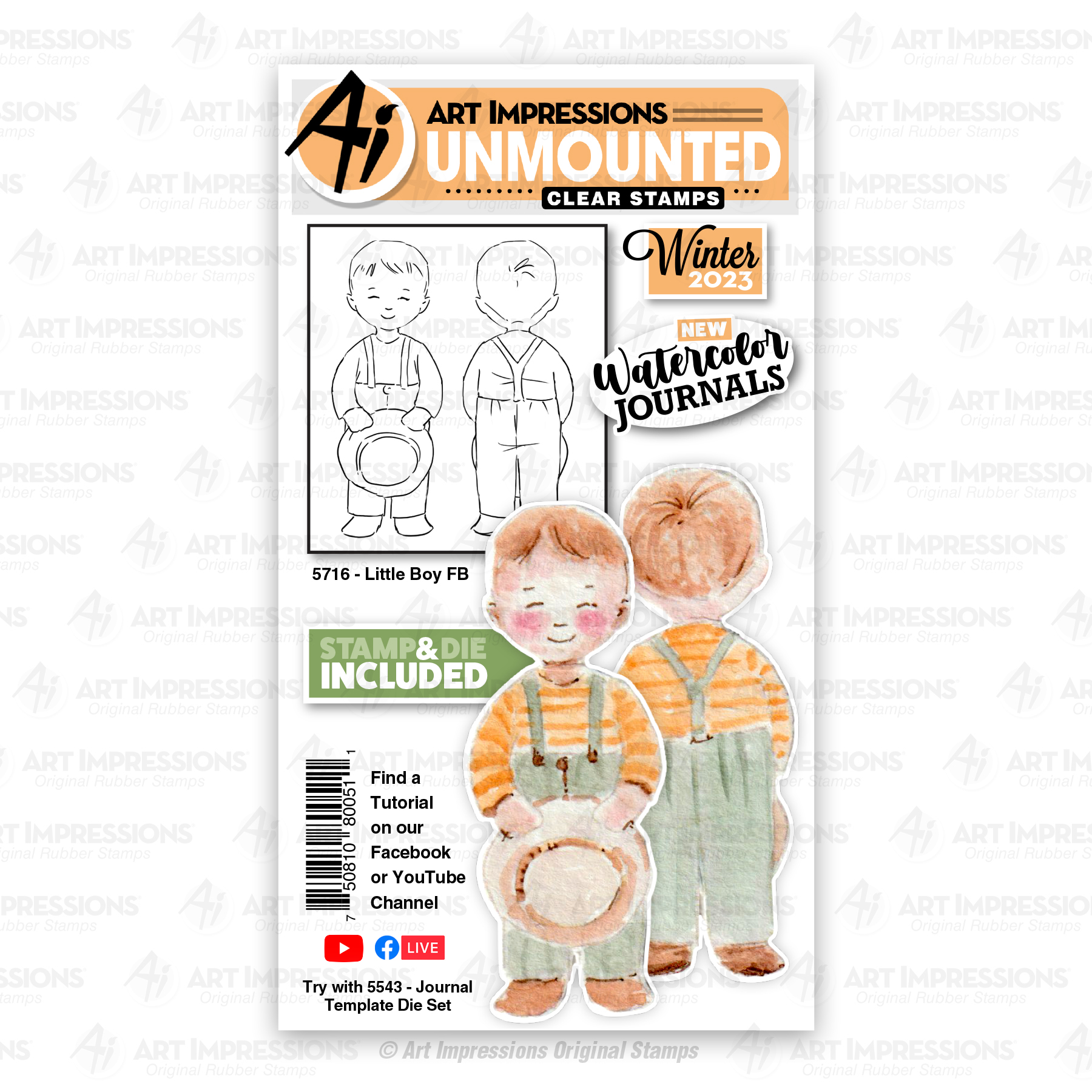 Little Boy Front And Back - Clear Stamp