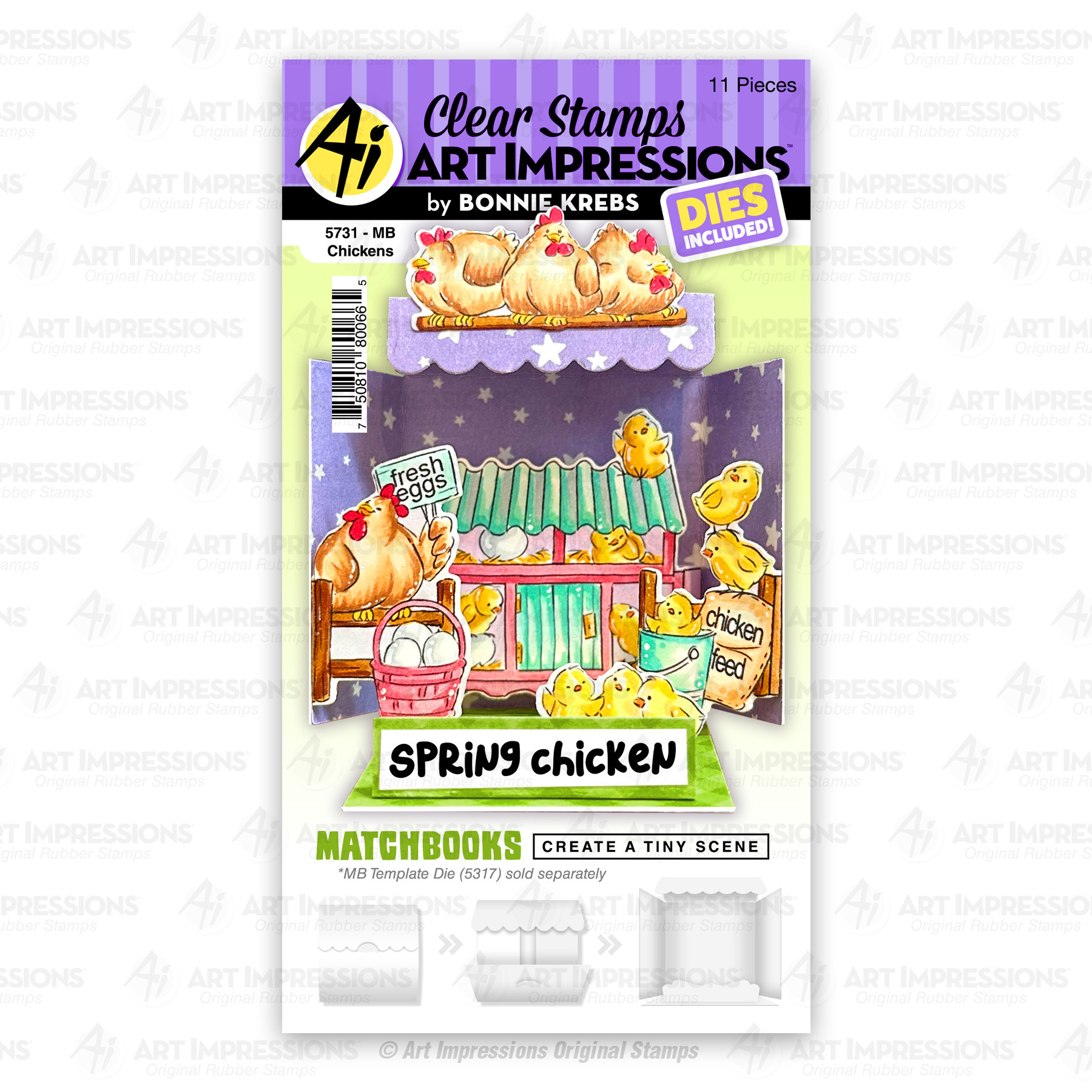 Chicken Matchbook - Clear Stamp