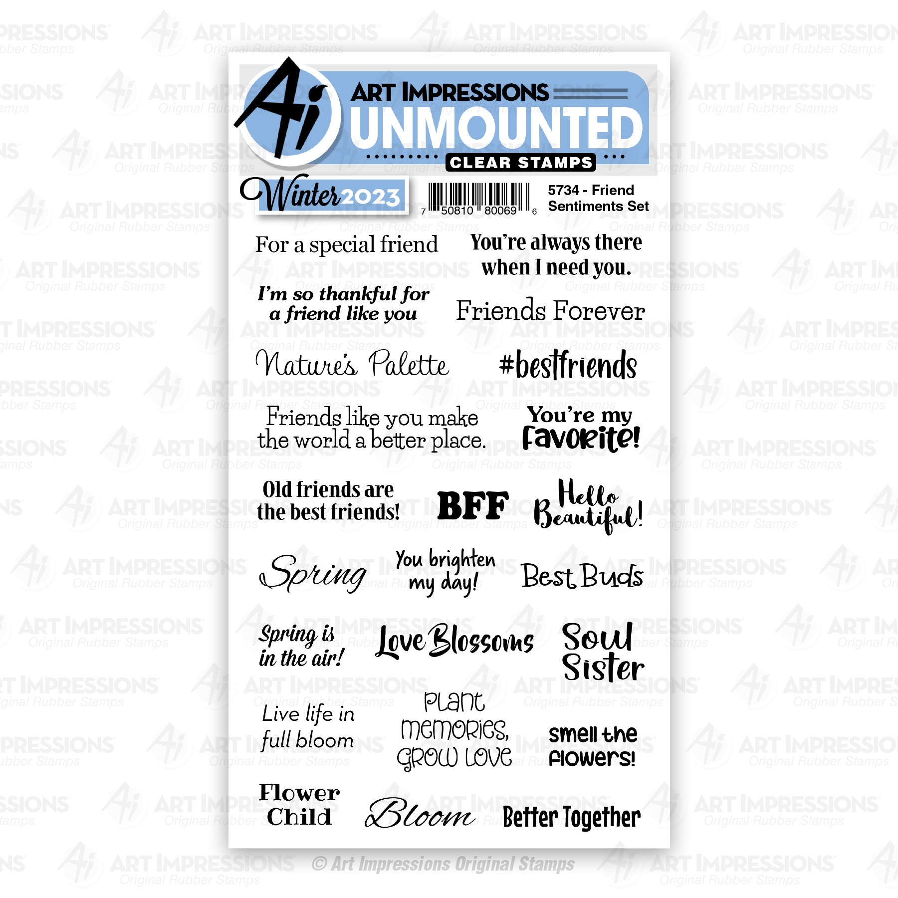Friend Sentiment Set - Clear Stamp