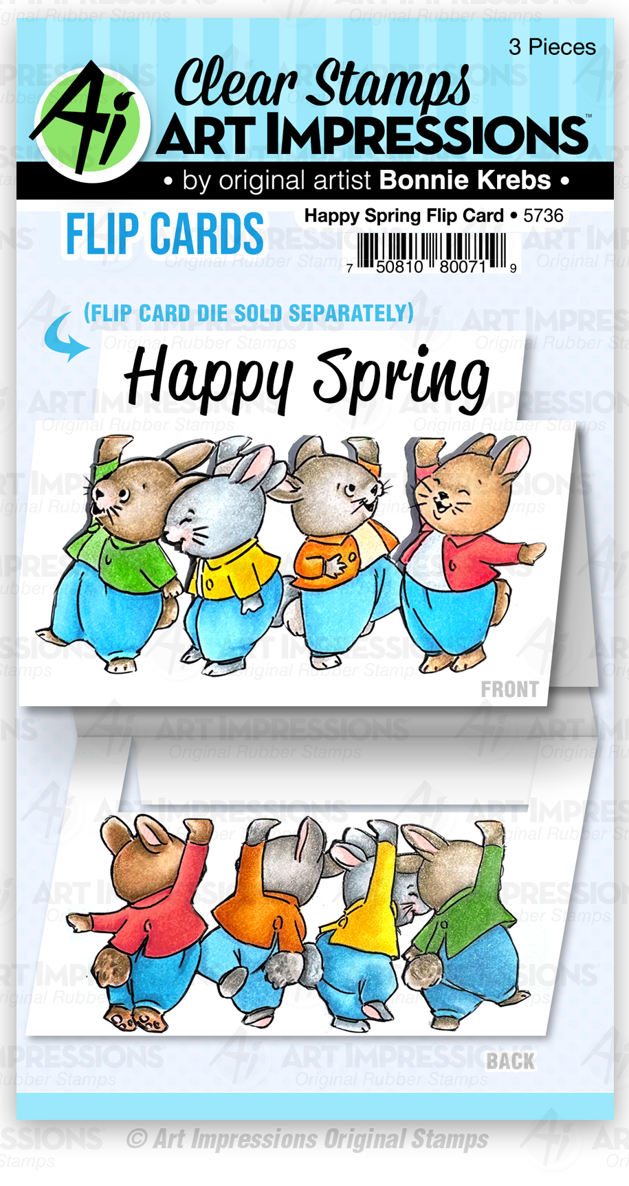 Happy Spring Flip Card - Clear Stamp
