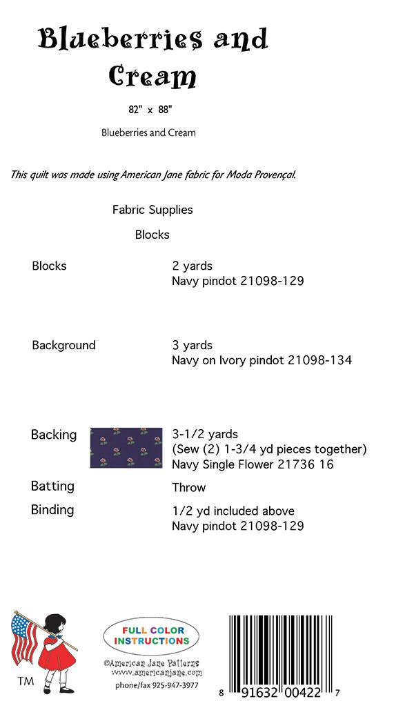 Blueberries and Cream - Quilt Pattern