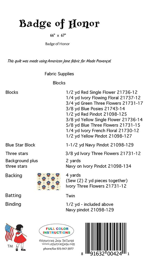 Badge Of Honor - Quilt Pattern