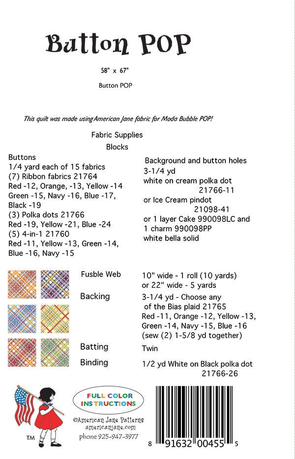 Button Pop - Quilt Pattern