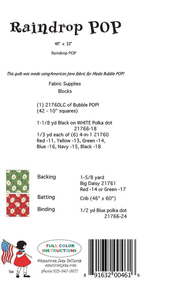 Raindrop Pop - Quilt Pattern