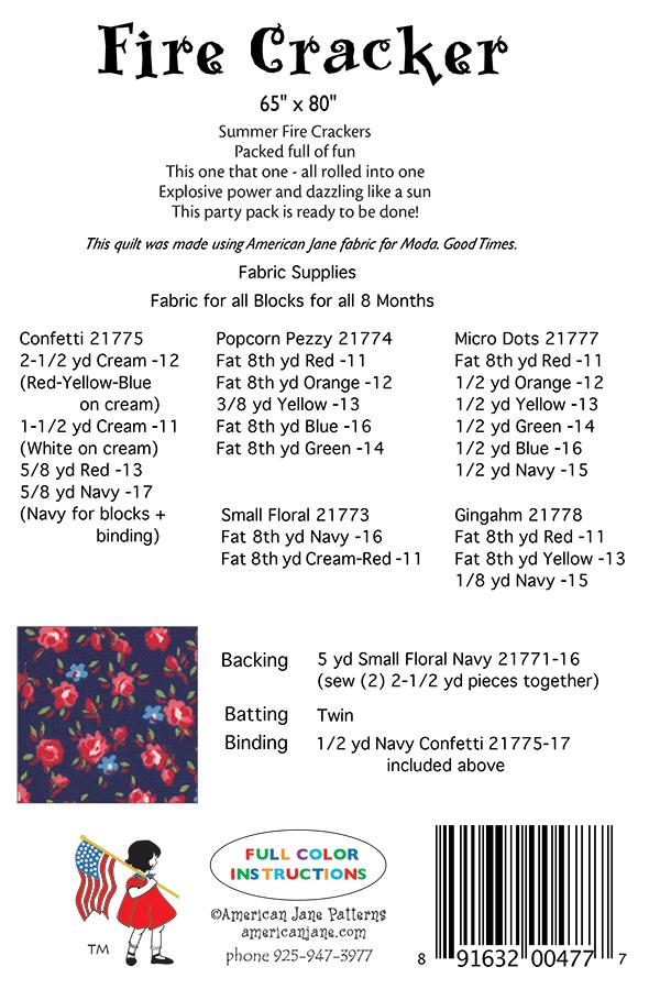 Fire Cracker BOM/8 Mos - Quilt Pattern