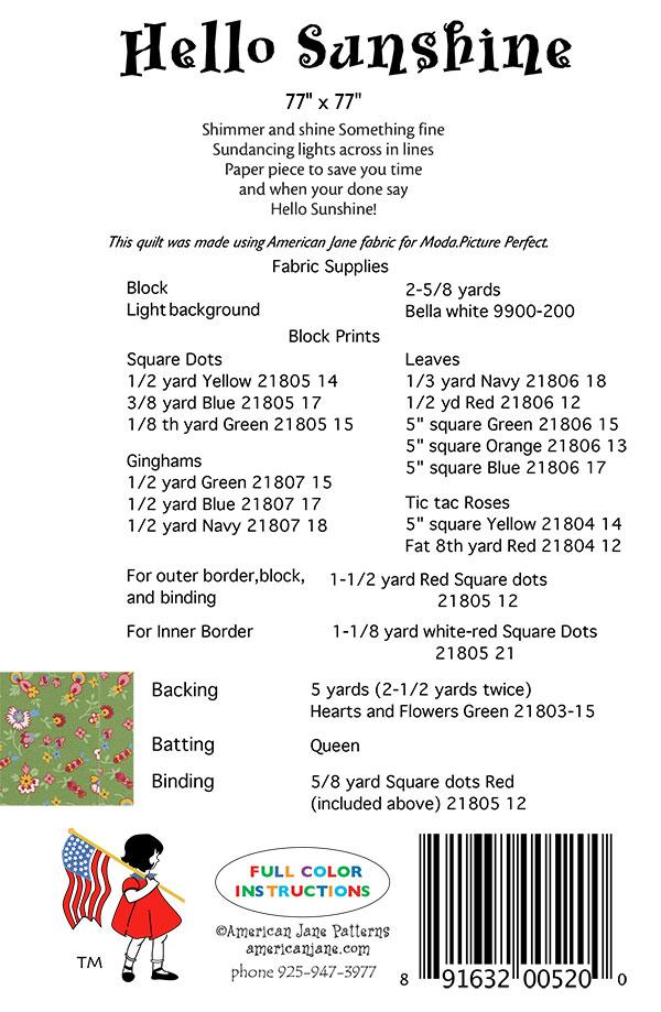 Hello Sunshine - Quilt Pattern
