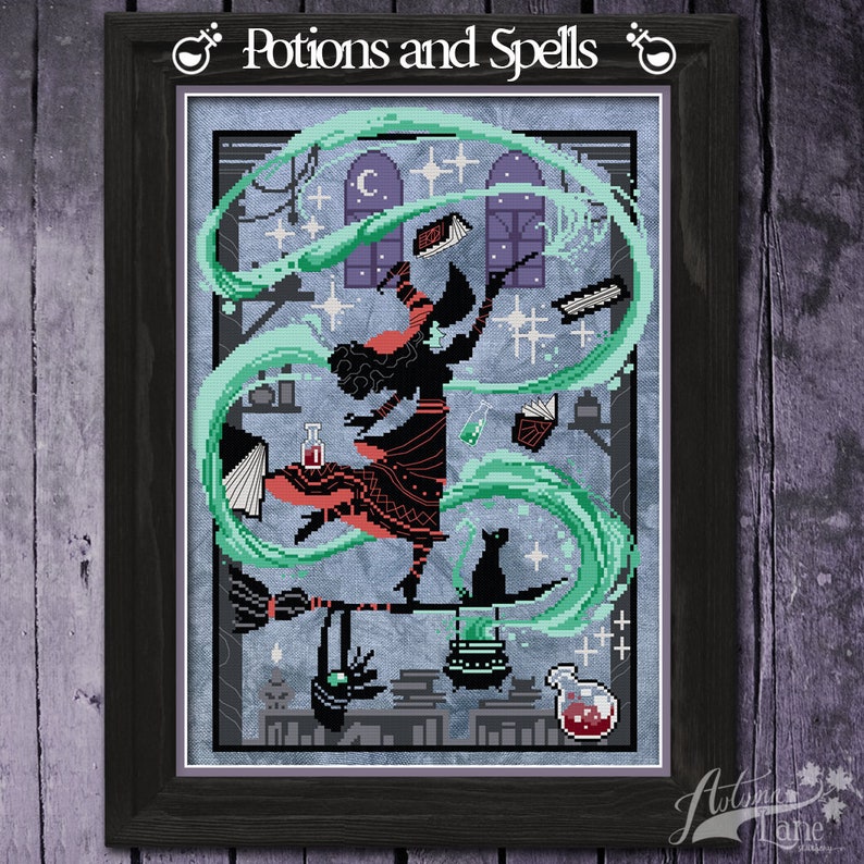 Potions and Spells - Halloween Cross Stitch Pattern
