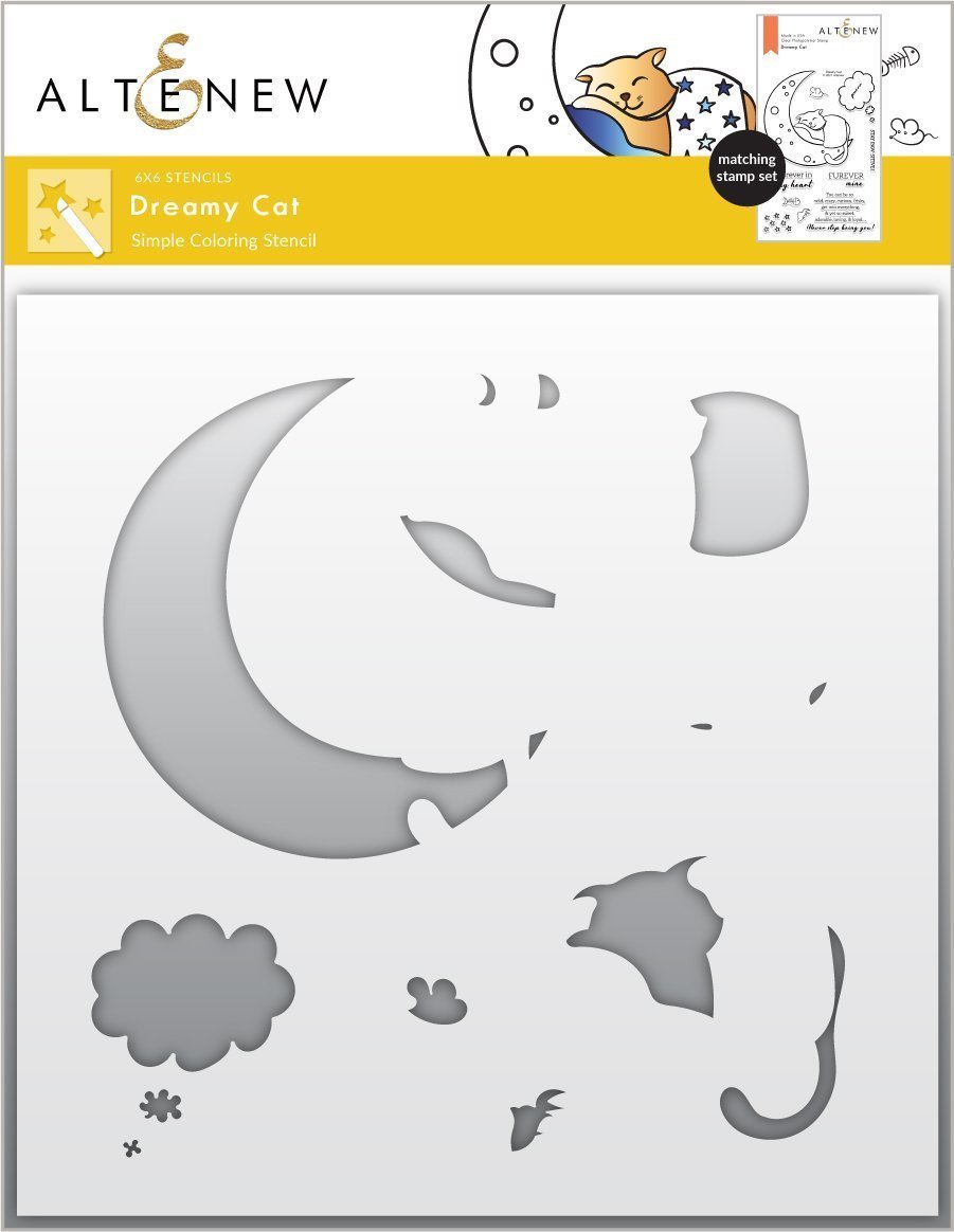 Dreamy Cat - Simple Coloring Stencil