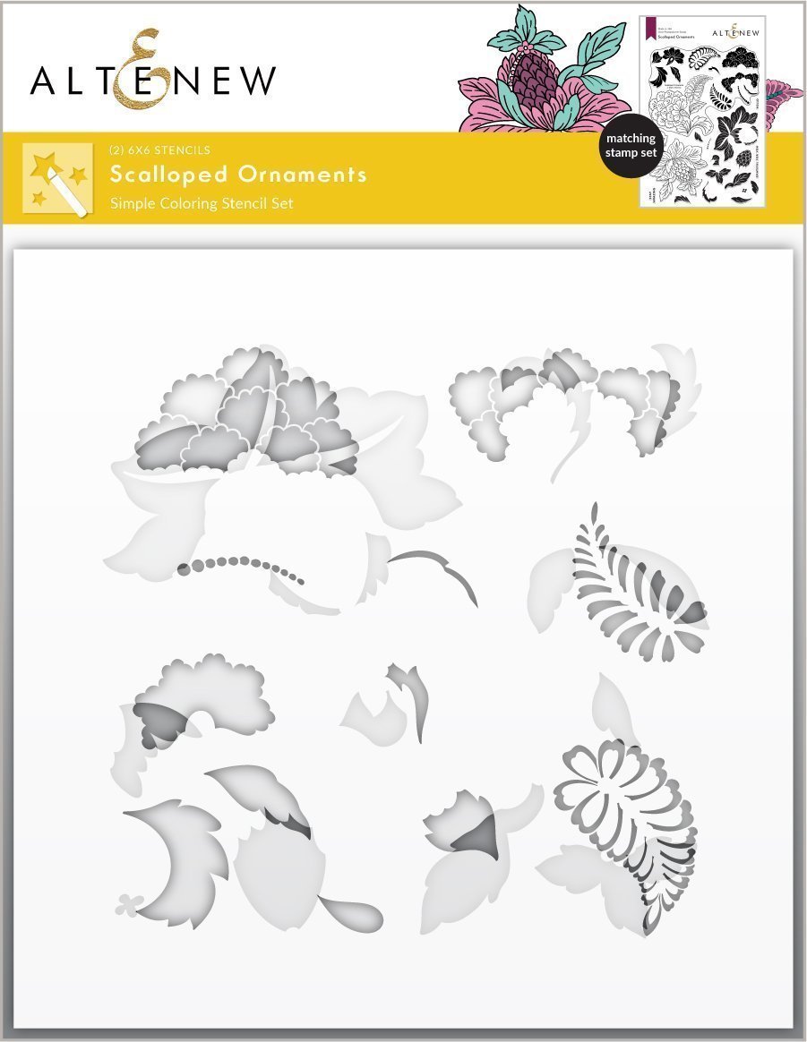 Scalloped Ornaments - Simple Coloring Stencil Set (2 in 1)