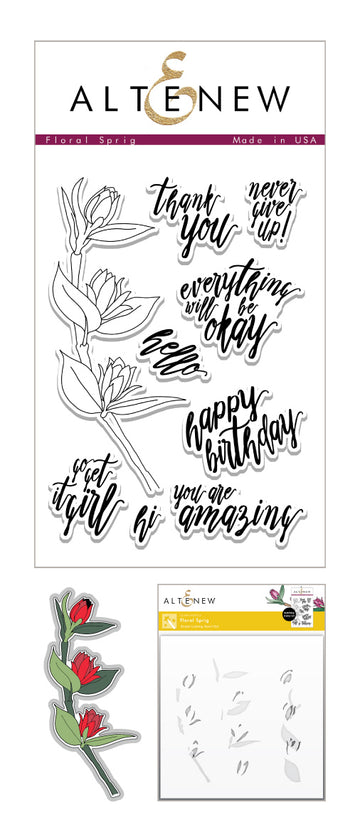 Floral Sprig - Stamp and Die and Stencil 