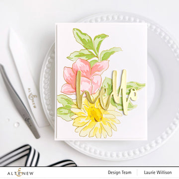 Delightful Flowers - Layering Stencil, different perspective #1, zoomed in. Select this picture to zoom back out.