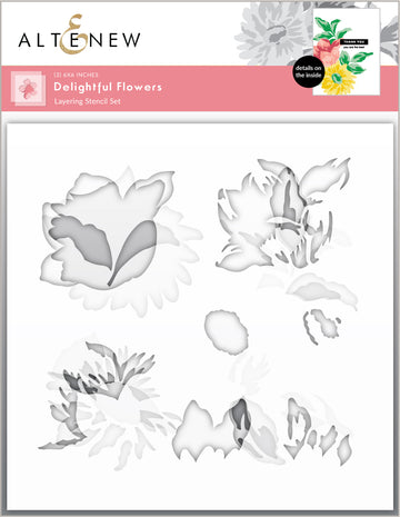 Delightful Flowers - Layering Stencil, zoomed in. Select this picture to zoom back out.