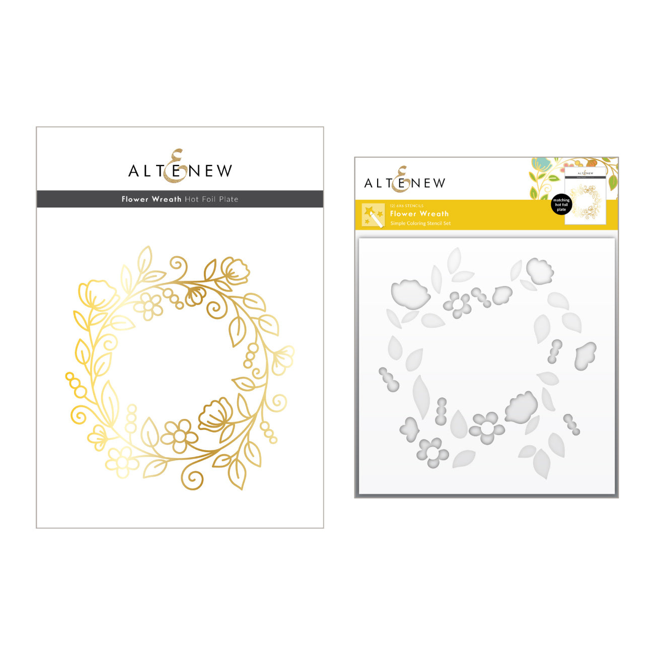 Flower Wreath - Hot Foil Plate & Stencil