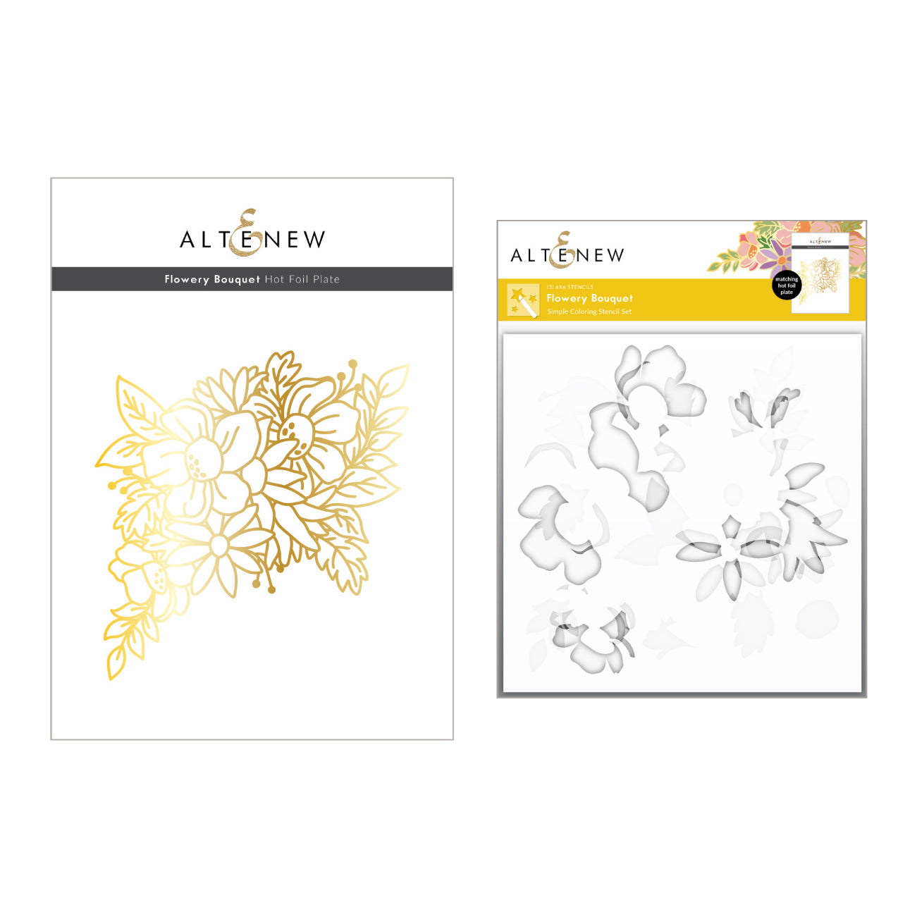 Flowery Bouquet - Hot Foil Plate & Stencil