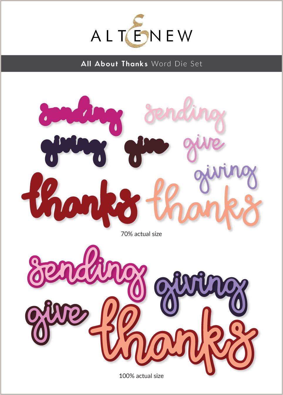 All About Thanks - Layering Word Die Set