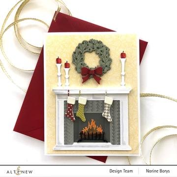 Winter Mantel Decor - Christmas Craft Die, different perspective #1, zoomed in. Select this picture to zoom back out.