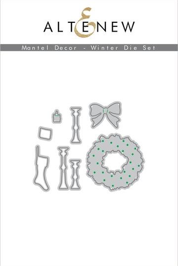 Winter Mantel Decor - Christmas Craft Die, zoomed in. Select this picture to zoom back out.