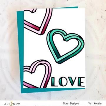 Illusion Heart - Valentines Craft Die, different perspective #1, zoomed in. Select this picture to zoom back out.