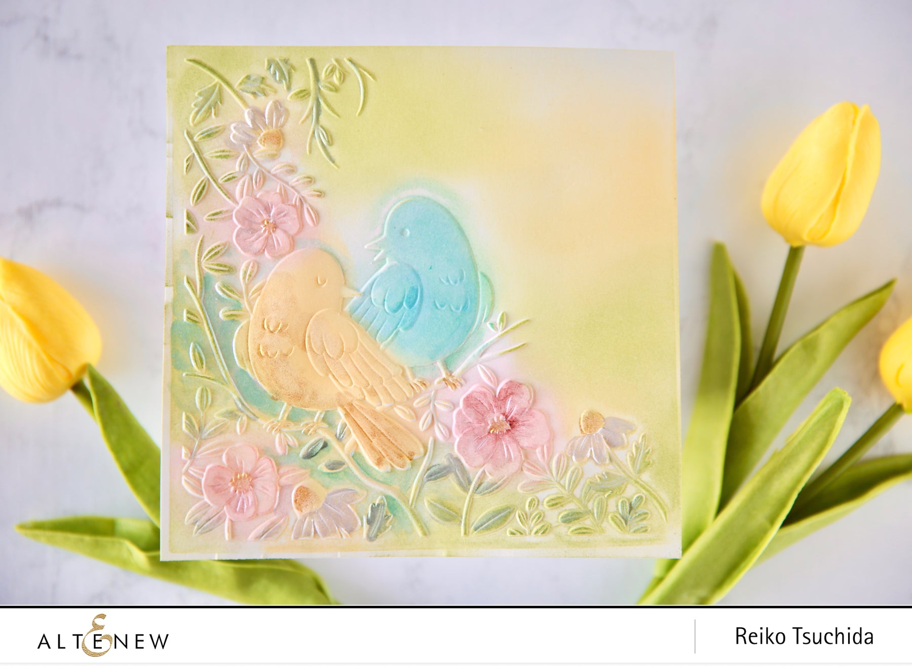 Loving Birds - 3D Embossing Folder, different perspective #3, zoomed in. Select this picture to zoom back out.