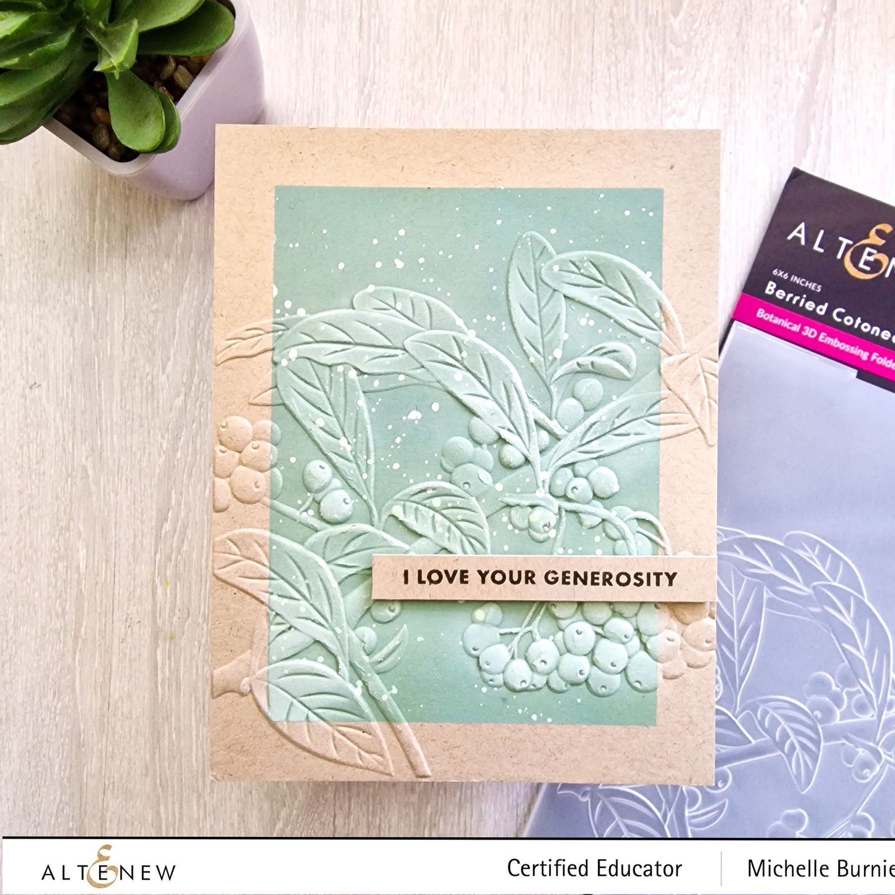 Berried Cotoneaster - 3D Embossing Folder, different perspective #1, zoomed in. Select this picture to zoom back out.