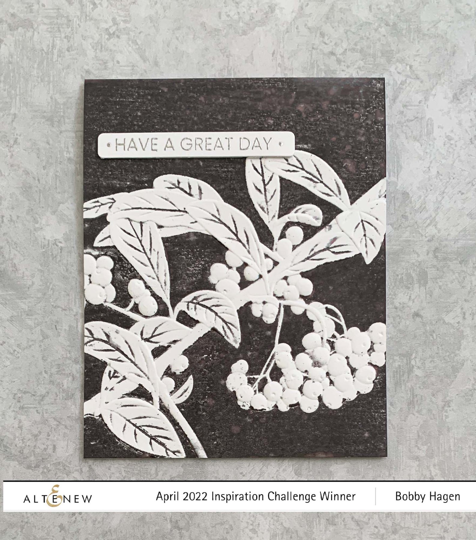 Berried Cotoneaster - 3D Embossing Folder, different perspective #2, zoomed in. Select this picture to zoom back out.