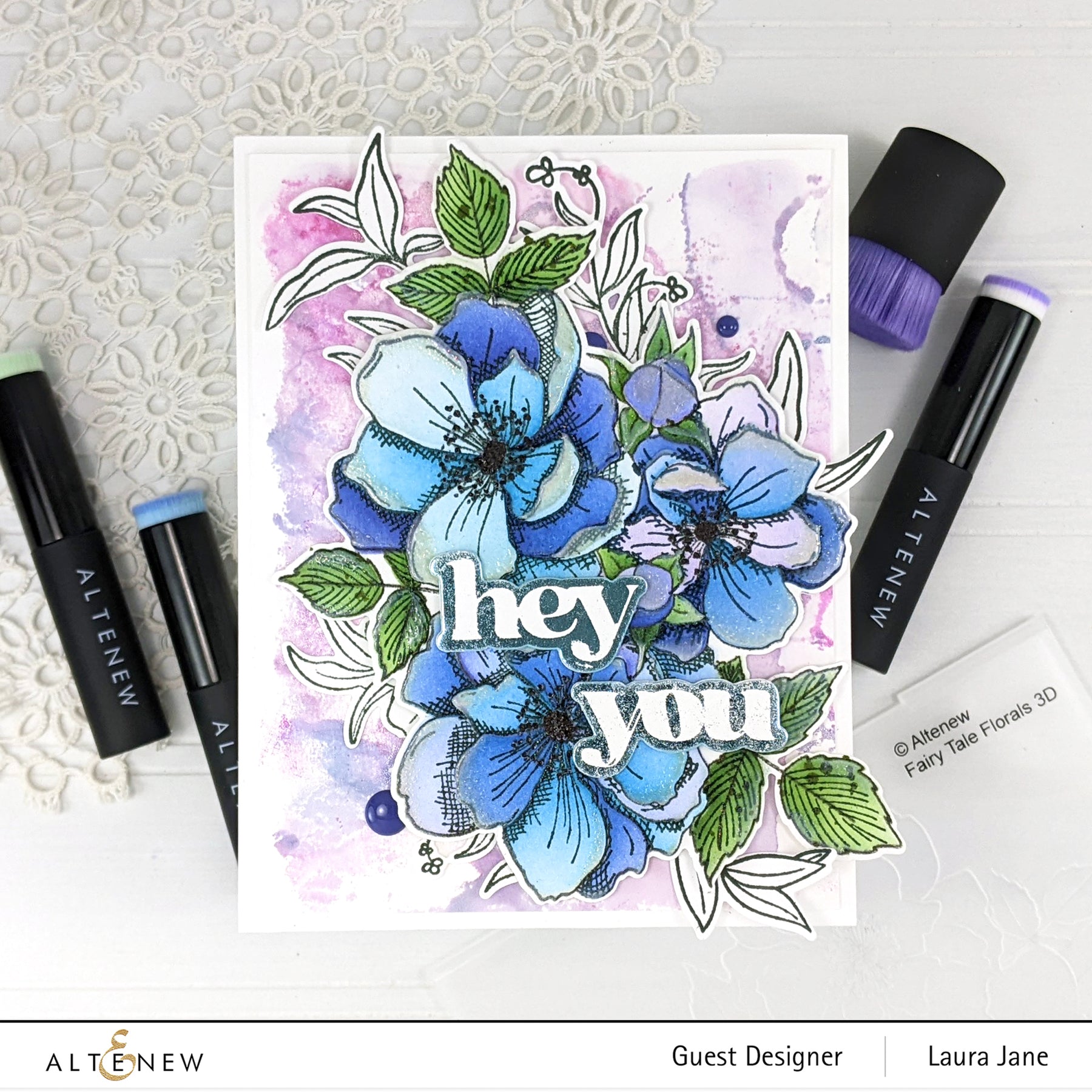 Fairy Tale Florals - 3D Embossing Folder, different perspective #1, zoomed in. Select this picture to zoom back out.