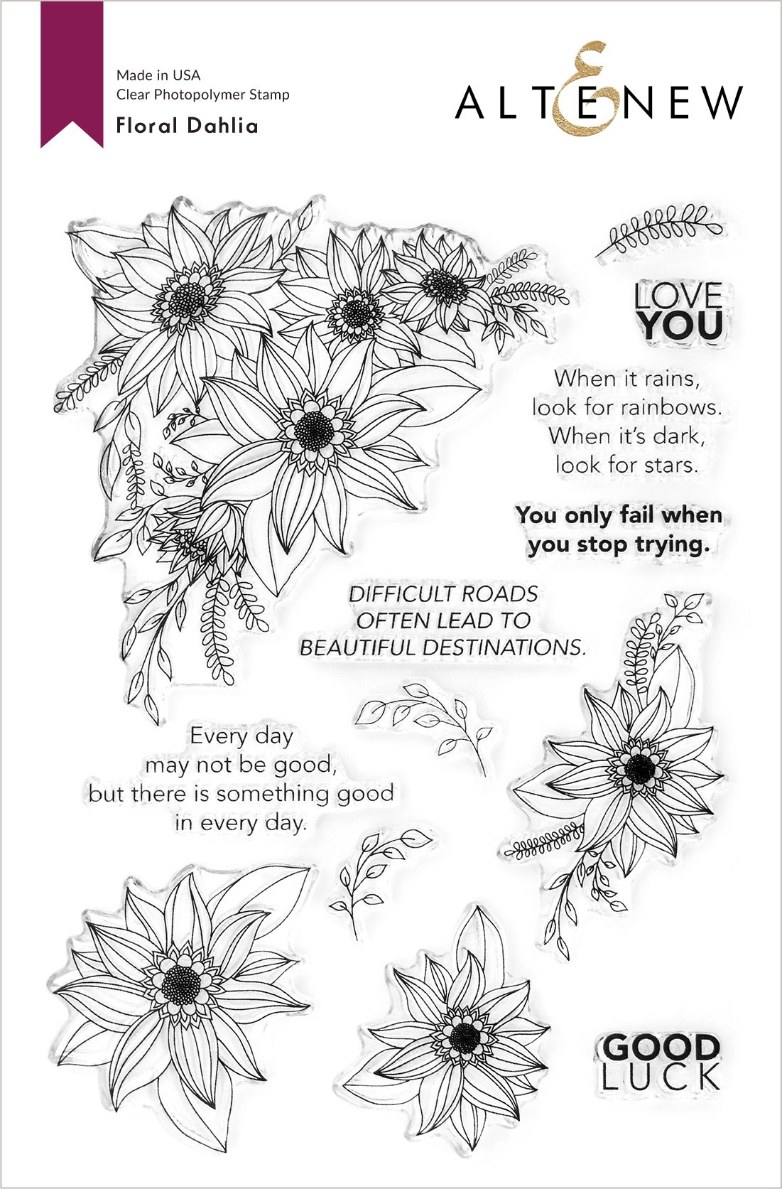 Floral Dahlia - Clear Stamp