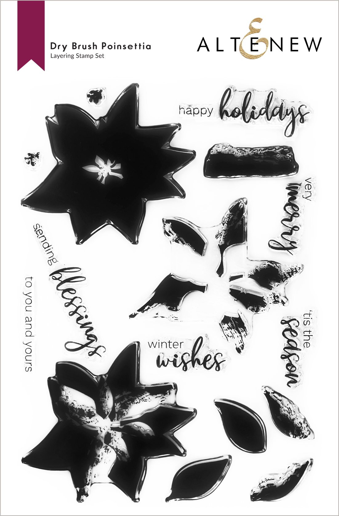 Dry Brush Poinsettia - Layering Stamp Set