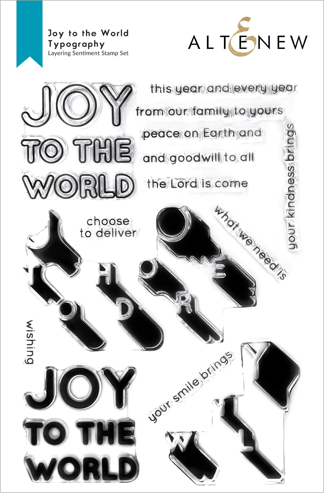 Joy to the World Typography - Layering Stamp Set