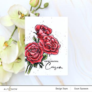 Paint-A-Flower - Rosa Floribunda Outline - Clear Stamp Set