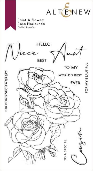 Paint-A-Flower - Rosa Floribunda Outline - Clear Stamp Set
