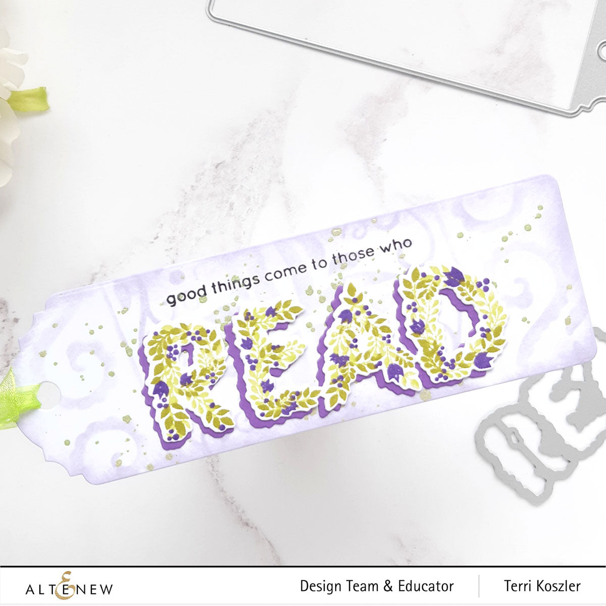 Botanical Bookmark - Clear Stamp, different perspective #3, zoomed in. Select this picture to zoom back out.