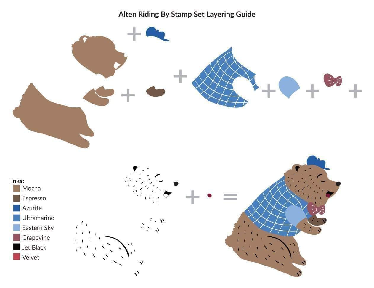Alten Bear Riding By - Clear Stamp Set