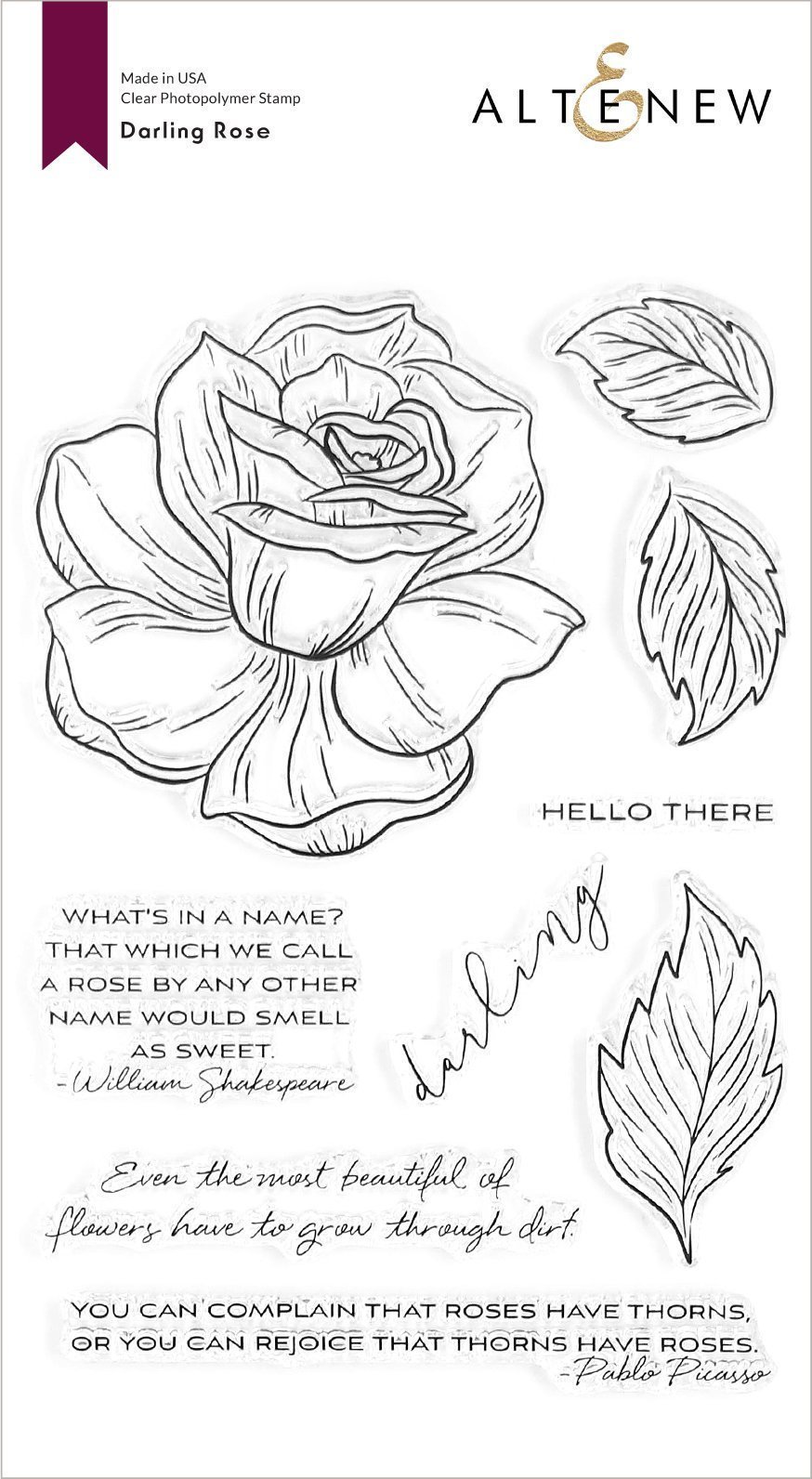 Darling Rose - Clear Photopolymer Stamp Set