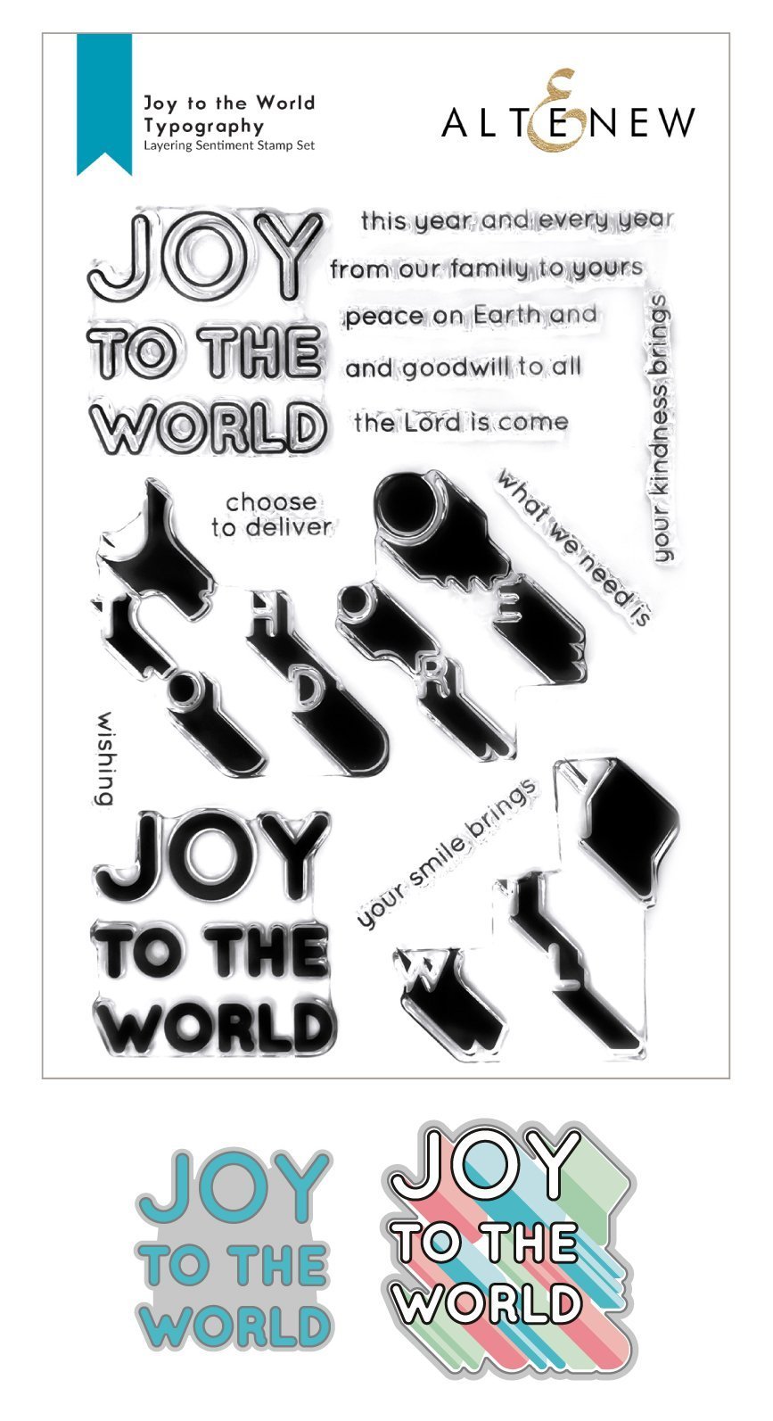 Joy to the World Typography - Layering Stamp and Die Set