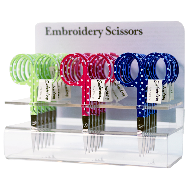 Embroidery Scissor 3.5" White Dots - 1 Pair