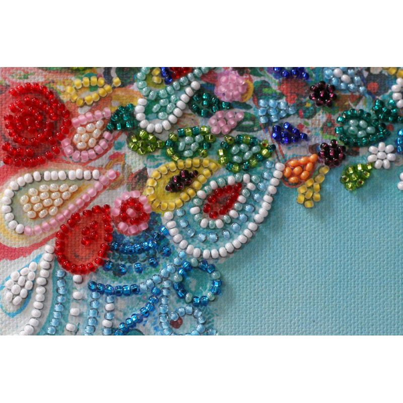 Colored Tail - Bead Embroidery Kit, different perspective #1, zoomed in. Select this picture to zoom back out.