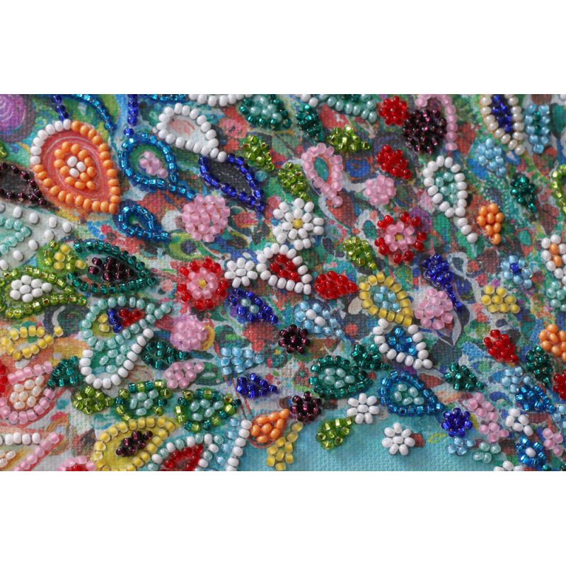 Colored Tail - Bead Embroidery Kit, different perspective #2, zoomed in. Select this picture to zoom back out.