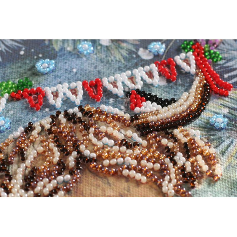 Christmas Goby - Bead Embroidery Kit, different perspective #1, zoomed in. Select this picture to zoom back out.