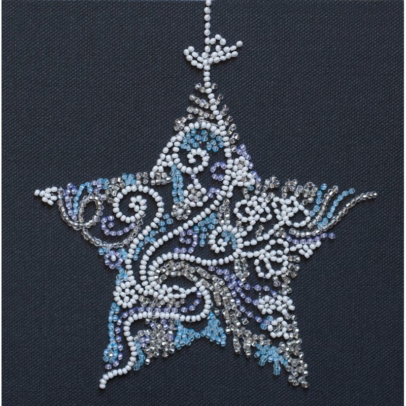 Lace Star - Bead Embroidery Kit, zoomed in. Select this picture to zoom back out.