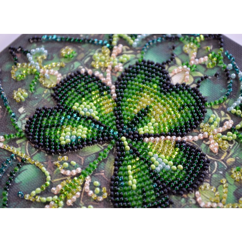 Lucky Kaleidoscope - Bead Embroidery Kit, different perspective #1, zoomed in. Select this picture to zoom back out.