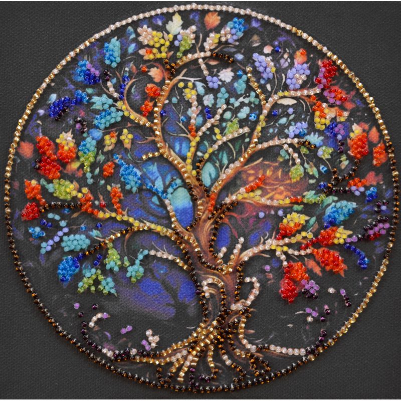 The Color of Life - Bead Embroidery Kit, zoomed in. Select this picture to zoom back out.