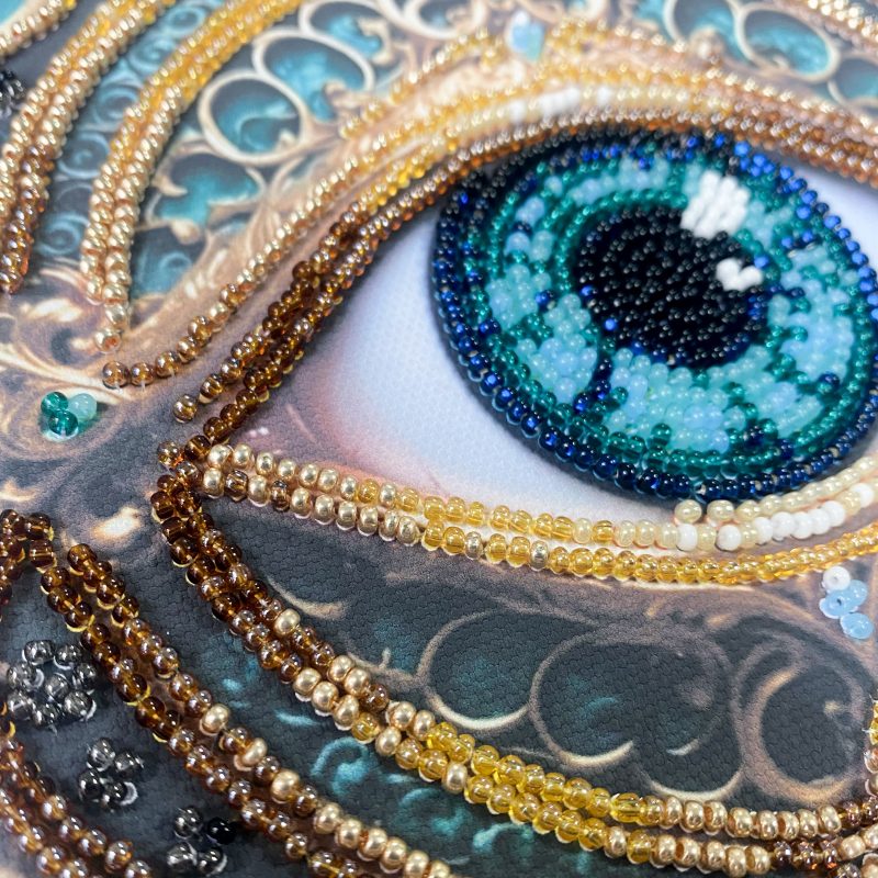 Gaze Alchemy - Bead Embroidery Kit, different perspective #1, zoomed in. Select this picture to zoom back out.