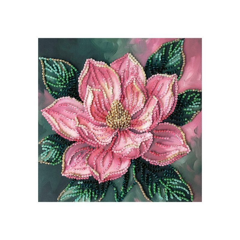 Petal Kiss - Bead Embroidery Kit, zoomed in. Select this picture to zoom back out.